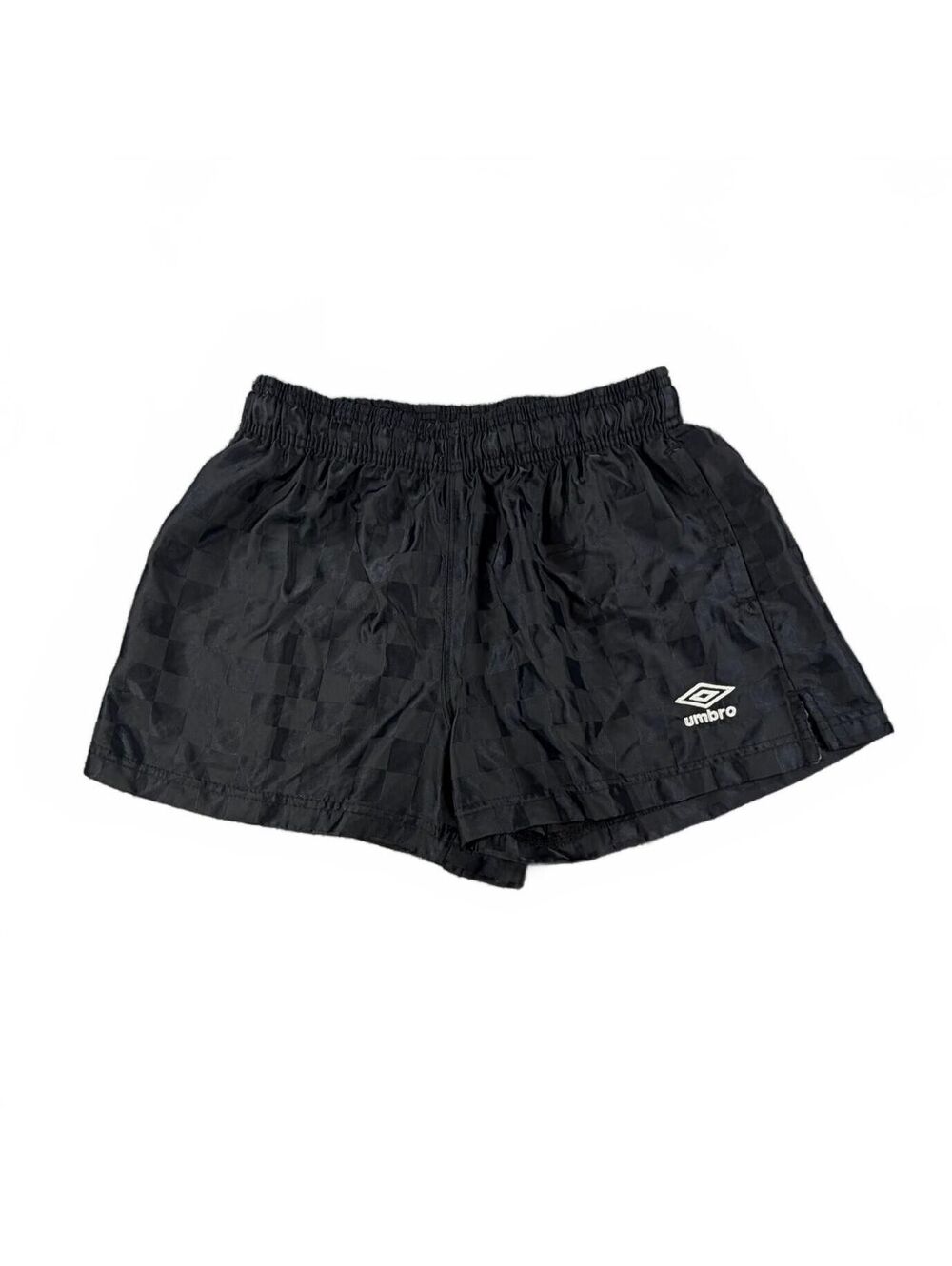 Women's Umbro Black Checkered Vintage 90s Athletic Running Soccer Shorts Size XS